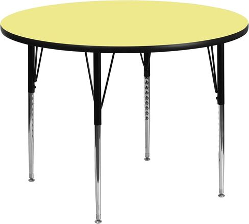 Flash Furniture Wren 48 '' Round Round Oak Therminal Therminal Table - ارتفاع قياسي الساقين القابلة للتعديل in Saudi Arabia
