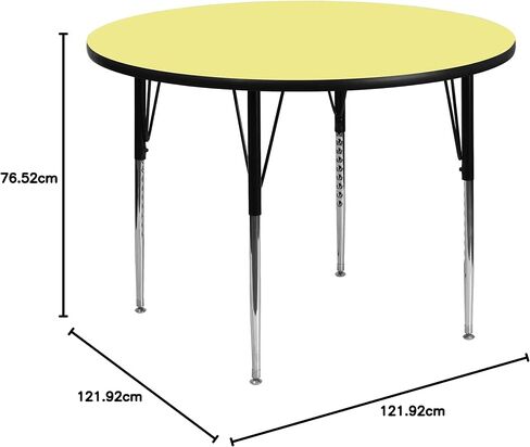 Flash Furniture Wren 48 '' Round Round Oak Therminal Therminal Table - ارتفاع قياسي الساقين القابلة للتعديل in Saudi Arabia