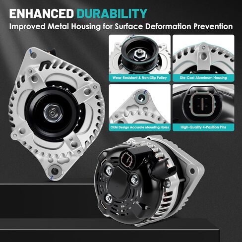 11099 Car Alternator 12V 130 Amp, 6-Groove Pulley Fit for Honda Odyssey 07, Pilot 07-08, Ridgeline/Acura TL 06-08, MDX, RL 3.2L 3.5L 3.7L Automotive Replacement Alternators 11151 31100-RDJ-A01 in Kuwait