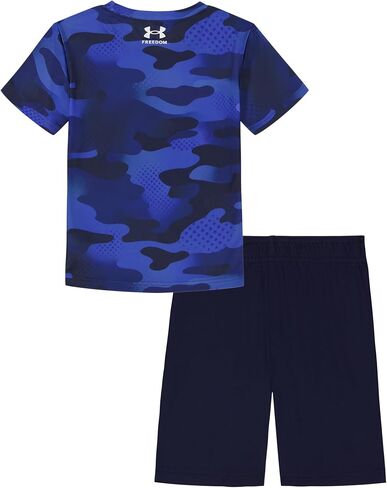 Under Armour Boys Outdoor Set, Cohesive Pants & Top Tshirt And Short Set, Red Freedom Flag, 7 US in Saudi Arabia