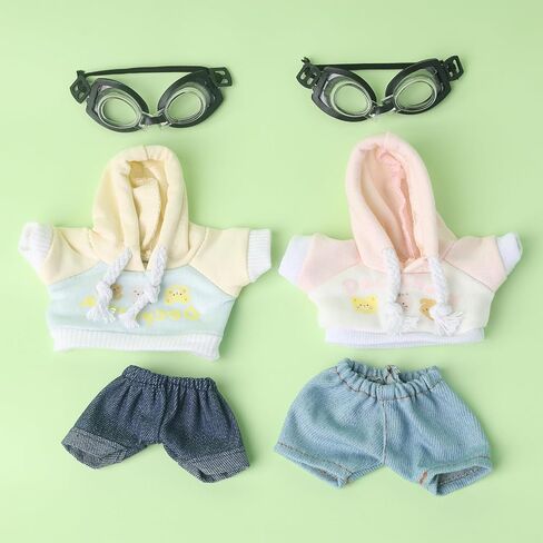 17cm Clothes Set (NO Doll) for Vinyl Plush Doll, Handmade Clothing Designed for 17cm Doll，Cute Doll Clothes, Overalls (Pink) in Kuwait