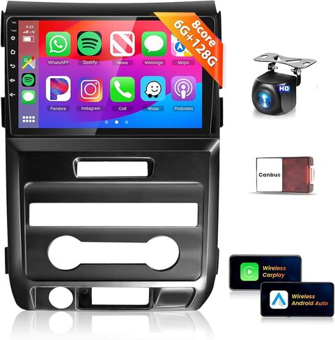 8 Core 2G+64G Android Car Stereo for Ford F150 2009-2012 with Wireless CarPlay Android Auto Mirrorlink, Podofo 9" Touch Screen Bluetooth Radio with GPS FM/RDS WiFi DSP Backup Camera in Saudi Arabia