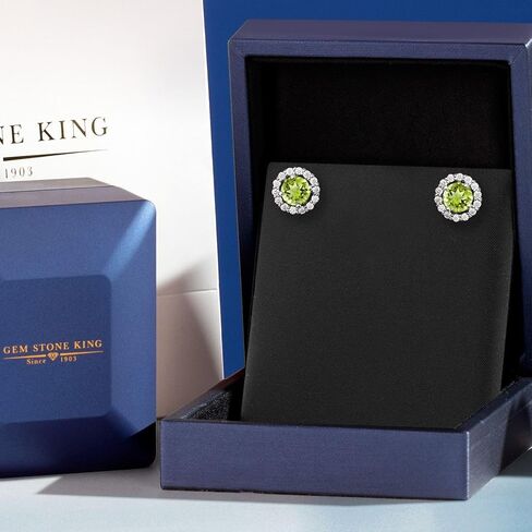 Gem Stone King 925 Sterling Silver Black Onyx and White Moissanite Removable Jacket Stud Halo Earrings For Women (2.02 Cttw, Gemstone Birthstone, Round Cut 6MM) in Saudi Arabia