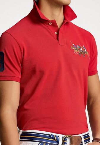 Polo Ralph Lauren Classic Fit Mesh Triple Pony Polo Shirt (XXL, ClgGreen) in Saudi Arabia