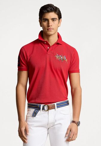 Polo Ralph Lauren Classic Fit Mesh Triple Pony Polo Shirt (XXL, ClgGreen) in Saudi Arabia