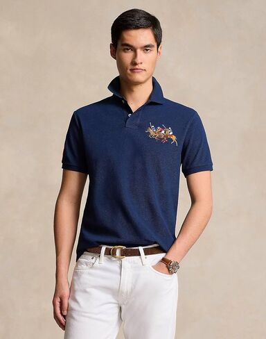 Polo Ralph Lauren Classic Fit Mesh Triple Pony Polo Shirt (XXL, ClgGreen) in Saudi Arabia