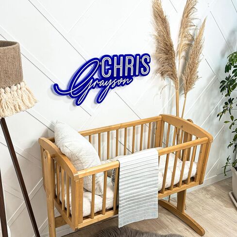 Custom Baby Boy Name Sign, Personalized Nursery Room Decor, Baby Shower Party Backdrop Sign, Baby Boy Wall Art, Birthday Gift, Crib Above Name Sign, Newborn Gift for Him, in Saudi Arabia