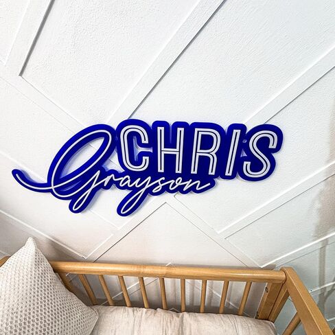 Custom Baby Boy Name Sign, Personalized Nursery Room Decor, Baby Shower Party Backdrop Sign, Baby Boy Wall Art, Birthday Gift, Crib Above Name Sign, Newborn Gift for Him, in Saudi Arabia