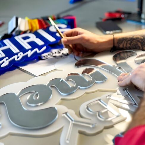 Personalized Acrylic Mirror Baby Name Sign, Double Layered 3D Nursery Room Decor, Custom Wall Art with Hearts, Custom Birthday Gift for Baby Girl in Saudi Arabia