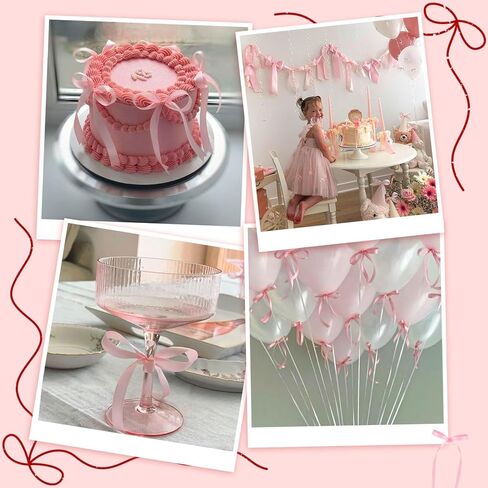 50pcs Black Satin Ribbon Bows Twist Tie Bows for Cake Balloons Crafts Glass Gift Wrapping Coquette Birthday Graduation Wedding (Black) in Kuwait