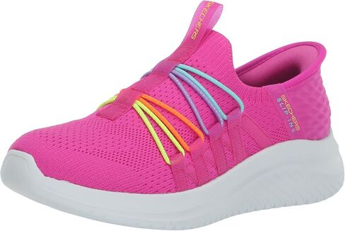 Skechers Girls Ultra Flex 3.0-Bungee Fun Sneaker, Aqua/Multi, 2 Little Kid in Saudi Arabia
