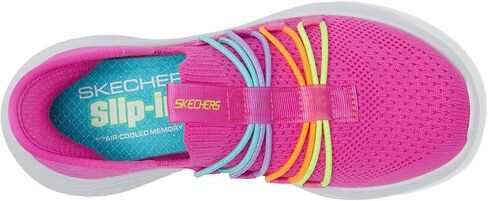 Skechers Girls Ultra Flex 3.0-Bungee Fun Sneaker, Aqua/Multi, 2 Little Kid in Saudi Arabia
