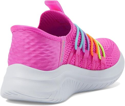 Skechers Girls Ultra Flex 3.0-Bungee Fun Sneaker, Aqua/Multi, 2 Little Kid in Saudi Arabia