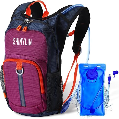 Shinylin Kids Hydration Backpack with 1.5L Water Bladder Hiking Backpack Lightweight for Boys or Girls Children Biking Climbing Running Cycling in Kuwait