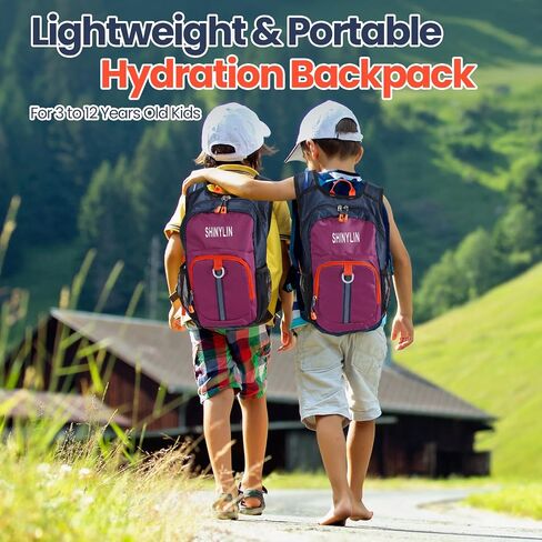 Shinylin Kids Hydration Backpack with 1.5L Water Bladder Hiking Backpack Lightweight for Boys or Girls Children Biking Climbing Running Cycling in Kuwait