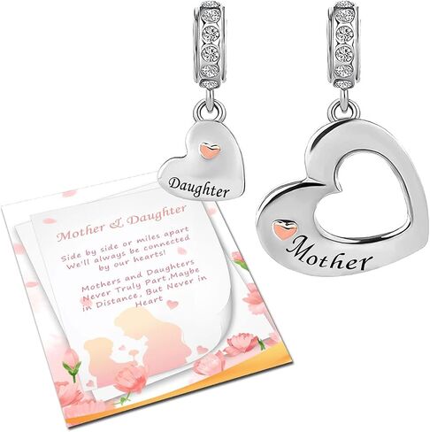 Women Girls Mother Son Love Heart Pendant Dangle Charms Compatible with Pandora Bracelets in Saudi Arabia