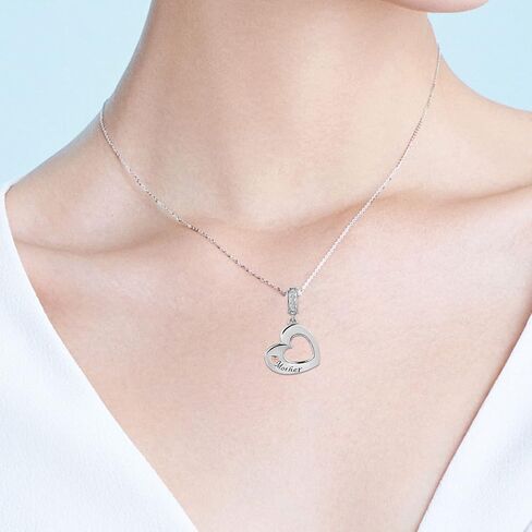 Women Girls Mother Son Love Heart Pendant Dangle Charms Compatible with Pandora Bracelets in Saudi Arabia