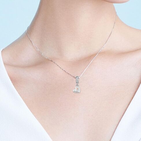 Women Girls Mother Son Love Heart Pendant Dangle Charms Compatible with Pandora Bracelets in Saudi Arabia