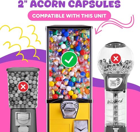 Capsule Vending Machine Translucent Acorn Capsules Empty 500 pcs 2 inch - Gumball Machine Capsules Bulk Party Favors Containers - Easter Basket Stuffers Gifts Pinata Stuffers DIY Craft Supplies in Kuwait