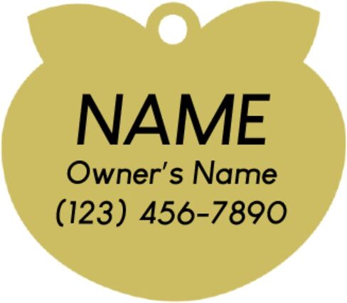 Personalized 'Cutie with a Booty' Pet ID Tag - Custom Engraved Dog Tags for Pets - Fun Brass, Gold Plating in Saudi Arabia