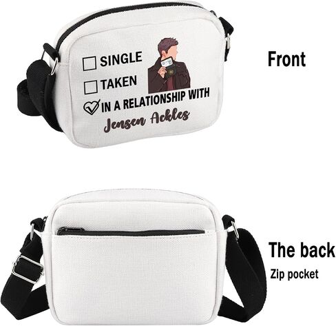 G2TUP Jensen A Inspired Gift Mentally Dating Jensen A Makeup Bag Dean Winchester Fan Cosmetic Bag Jensen A Merch (Jensen A White Bag) in Kuwait