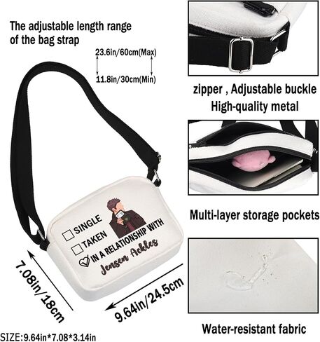 G2TUP Jensen A Inspired Gift Mentally Dating Jensen A Makeup Bag Dean Winchester Fan Cosmetic Bag Jensen A Merch (Jensen A White Bag) in Kuwait