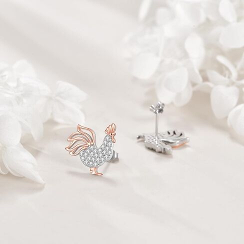 Cat Earrings Studs for Women, Pink Birthstone Earring Gift for Girls, S925 Sterling Silver Sensitive Earrings for Women Hypoallergenic Studs in Kuwait