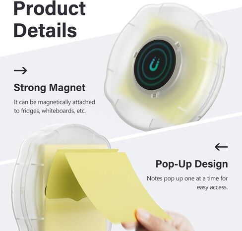SMART&COOL Magnetic Pop-Up Note Dispenser for 3 x 3 in Pop-Up Sticky Notes, 1Pack, Frosted Clear (Notes Not Included) in Kuwait