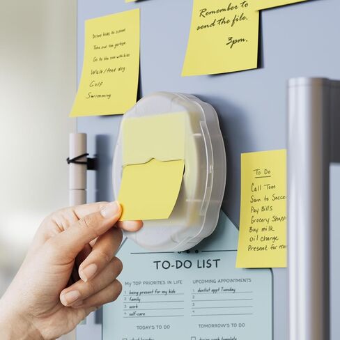 SMART&COOL Magnetic Pop-Up Note Dispenser for 3 x 3 in Pop-Up Sticky Notes, 1Pack, Frosted Clear (Notes Not Included) in Kuwait