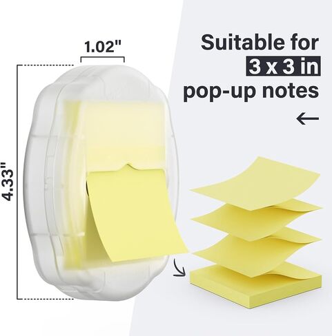 SMART&COOL Magnetic Pop-Up Note Dispenser for 3 x 3 in Pop-Up Sticky Notes, 1Pack, Frosted Clear (Notes Not Included) in Kuwait