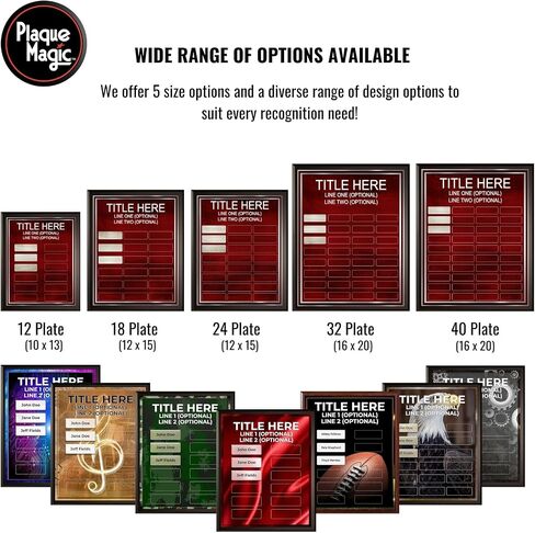 DIY Perpetual Plaque Award Kit | No Engraving Costs | Employee Recognition | Employee of The Month | Employee of The Year | Best of The Best | Achievement Awards (12 Plate, Bold Gold) in Saudi Arabia