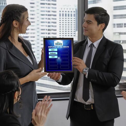 DIY Perpetual Plaque Award Kit | No Engraving Costs | Employee Recognition | Employee of The Month | Employee of The Year | Best of The Best | Achievement Awards (12 Plate, Bold Gold) in Saudi Arabia