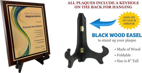 Appreciation Plaque Personalized - Employee Recognition Award - Customized with Modern Design - Select Your Size - Customize Now (8x10) Gold in Saudi Arabia