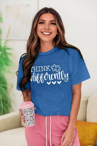 MAIHUN Autism Awareness Shirt for Women Accept Understand Love Autism Teacher Tshirt Autism Support Month Tee in Kuwait