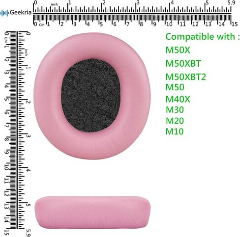 Geekria QuickFit Replacement Ear Pads for ATH M50X, M50xBT2, M50XBT, M50, M40X, M30, M20, M10, ATH-MSR7 Headphones Ear Cushions, Headset Earpads, Ear Cups Cover Repair Parts (Brown) in Saudi Arabia