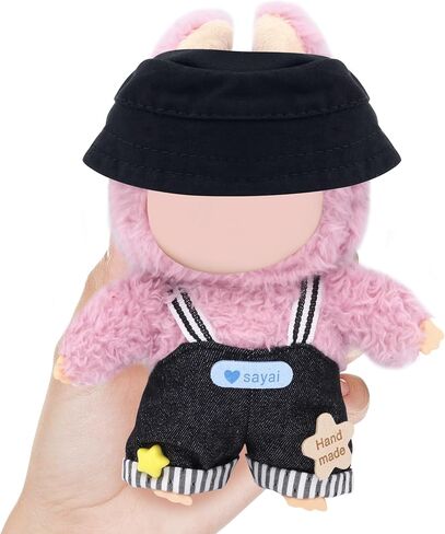 15cm-17cm Dolls Clothes with Adjustable Straps & Cute Hat for Girls, Summer Overalls Outfits Clothing Set for 17 CM Doll, Cute Fashion Ropa De for Have a Seat Doll Daily Wear-Blue in Kuwait