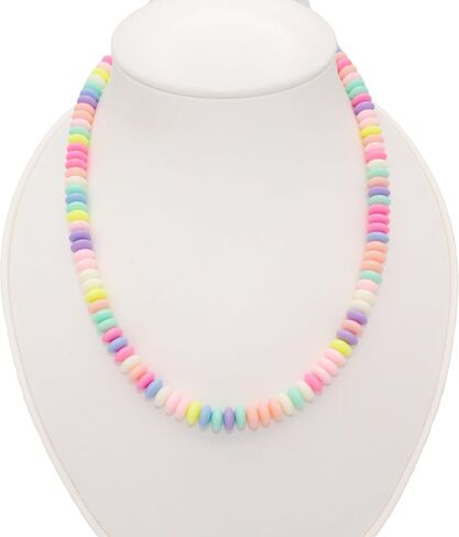 Fatally Feminine Pastel Beaded Faux Candy Necklace - Adustable (15, Pastel Rainbow) in Saudi Arabia