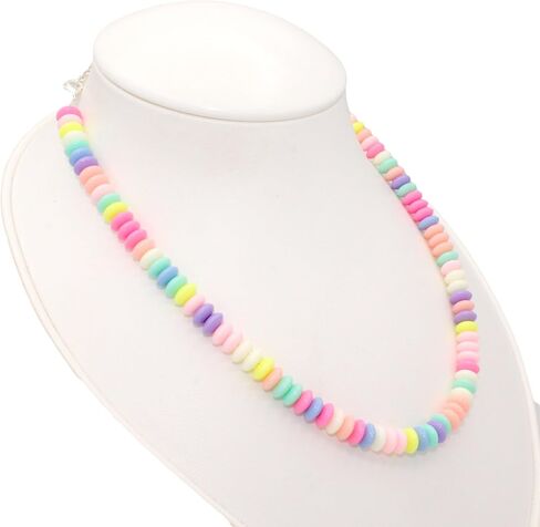 Fatally Feminine Pastel Beaded Faux Candy Necklace - Adustable (15, Pastel Rainbow) in Saudi Arabia