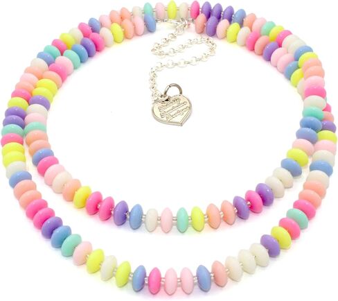 Fatally Feminine Pastel Beaded Faux Candy Necklace - Adustable (15, Pastel Rainbow) in Saudi Arabia