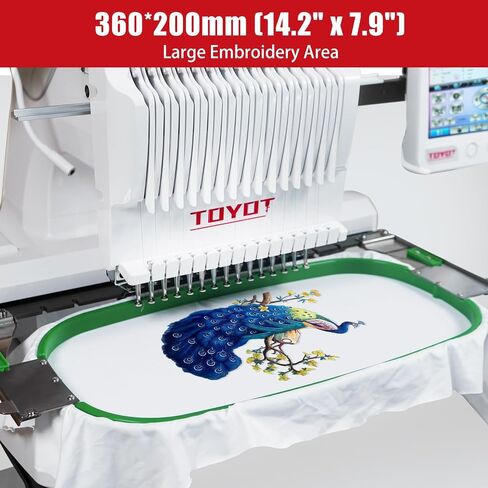 آلة التطريز مع 15 إبر ، آلة تطريز تجاري مع وضع ليزر ، 14.2 '' x 7.9 'منطقة التطريز ، مثالية للمسطح ، القبعة ، تي شيرت والمزيد in Saudi Arabia