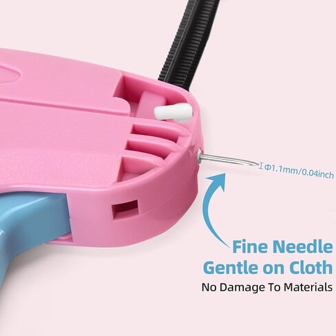 Stitch Gun for Clothes - Includes 6 Fine Needles, 1000 White & 1000 Black Fasteners, Handheld Stitch Gun - Quick Clothing Fixer, Tag Gun for Clothes (Pink Red) in Saudi Arabia