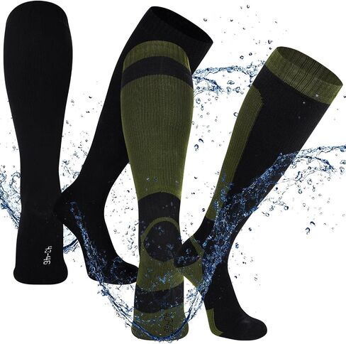 ShinyMatch 2 Pairs Waterproof Socks Unisex Knee High Hiking Socks Breathable Socks Wading Skiing Fishing Socks for Women Men in Saudi Arabia