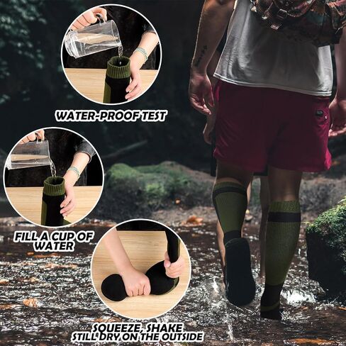ShinyMatch 2 Pairs Waterproof Socks Unisex Knee High Hiking Socks Breathable Socks Wading Skiing Fishing Socks for Women Men in Saudi Arabia