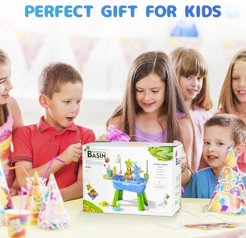 2026 Upgraded Toddler Sand Water Table Toy with Electric Water Pump, Kids Sand Water with Faucet/Play Food Accessories/Fishing Toy, Kitchen Play Sink Toys for Girl Boy Age 3+ (Pink) in Saudi Arabia