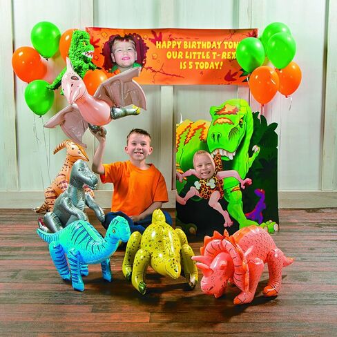 Fun Express Large Inflatable Dinosaurs Dinosaur Party Decorations - VBS Vacation Bible School Supplies/Decor - Set of 6 in Saudi Arabia