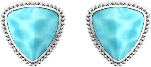 أقراط Belinda Jewelz النسائية لاريمار 925 فضة بوهو البوهيمي الغجر الأحجار الكريمة حلق 14 ملم تريليون حلق مجوهرات الدفع الخلفي in Kuwait