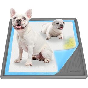 Pee Pad Holder, Puppy Pad Holder, 24" x 24" Heavy Silicone Pee Tray Mat for Dogs, Reusable, High Edge, Leak-Proof Toilet Training Pad Mat for Potty, Doggy Baby, Cat, Rabbit Pets