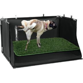 MABOZOO Dog Pee Pad Holder with Artificial Grass, Foldable Indoor Dog Potty Tray with Hemmed Edge, No Spill Pee Pad Holder Tray Puppy Litter Box for Dogs