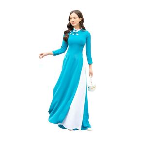 C40 Ao Dai PINK Ao dai Vietnam Vietnamese Traditional Ao Dai For Women, Ao Dai For Women, Vietnamese Dress For Women, Ao Dai Dress For Women ao dai Tet Lunar New Year (M, Blue)