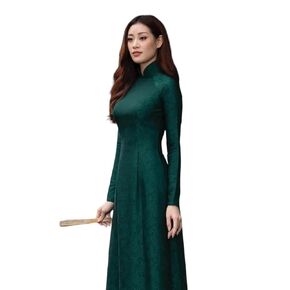 A44 Green Ao Dai Gam No Pants Ao dai Vietnam Vietnamese Traditional Ao Dai For Women, Ao Dai For Women, Vietnamese Dress For Women, Ao Dai Dress For Women ao dai Tet Lunar New Year (L)